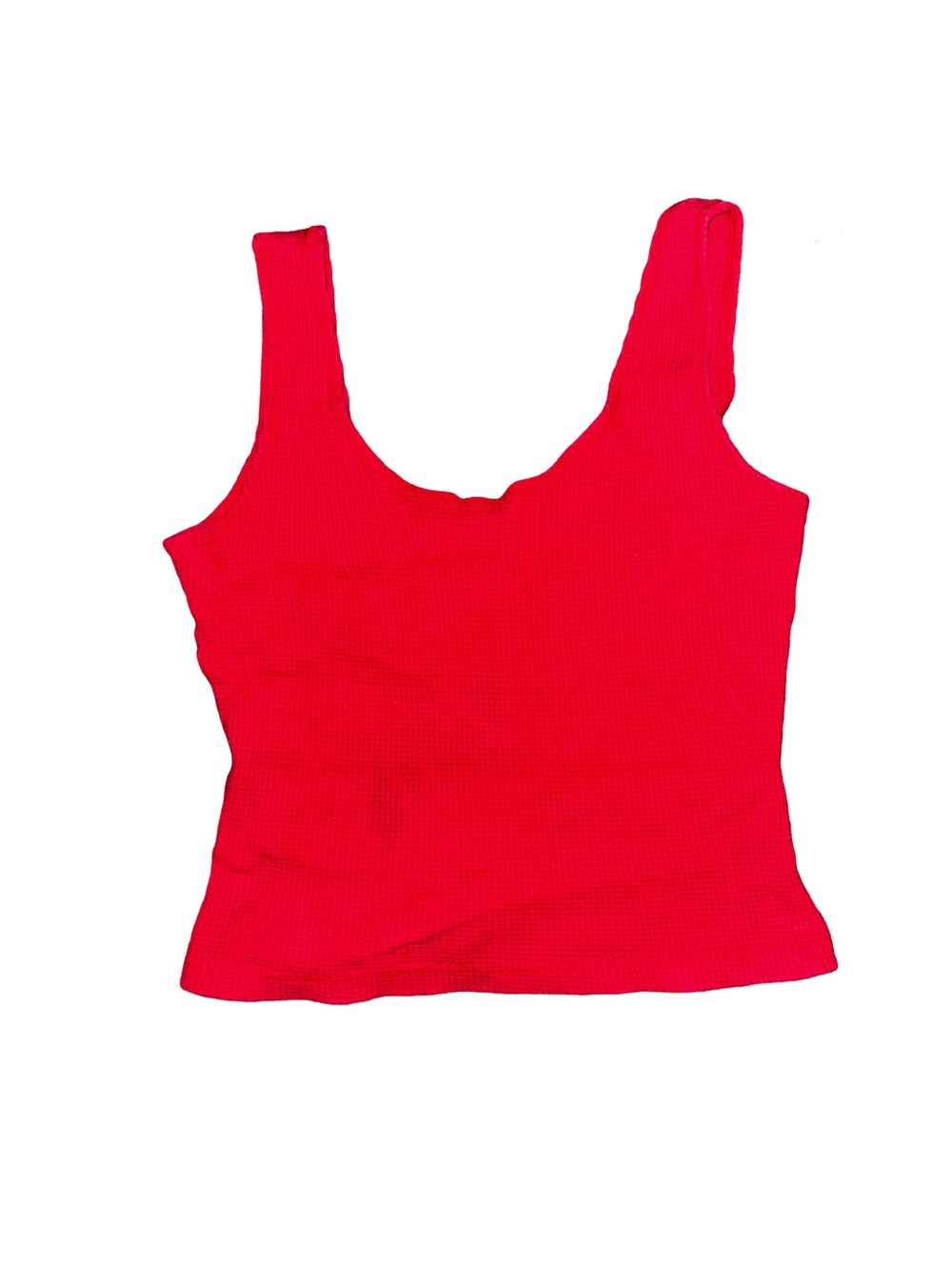 Betty Blue Vintage Red Waffle Knit Tank Top Size M
